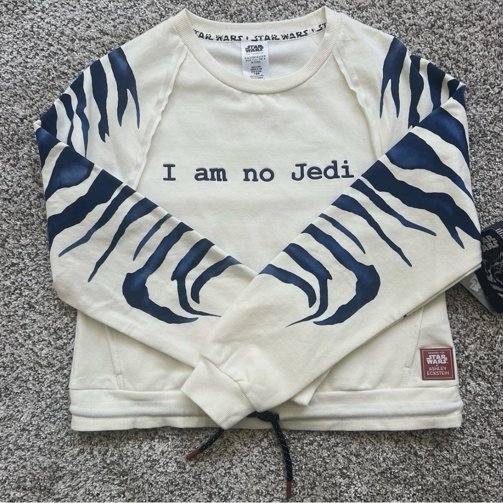 Disney Parks Exclusive Star Wars Cream and Blue Ashley Eckstein Crop Sweatshirt